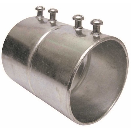 Halex EMT Coupling, 1-1/2 in, Set Screw, Steel 62815